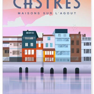 Affiche illustration de la ville de Castres