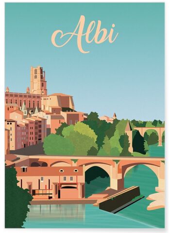 Affiche illustration de la ville d'Albi 1