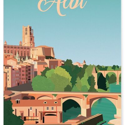 Affiche illustration de la ville d'Albi