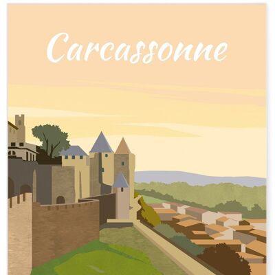 Affiche illustration de la ville de Carcassonne