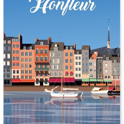 Illustration poster of the city of Honfleur