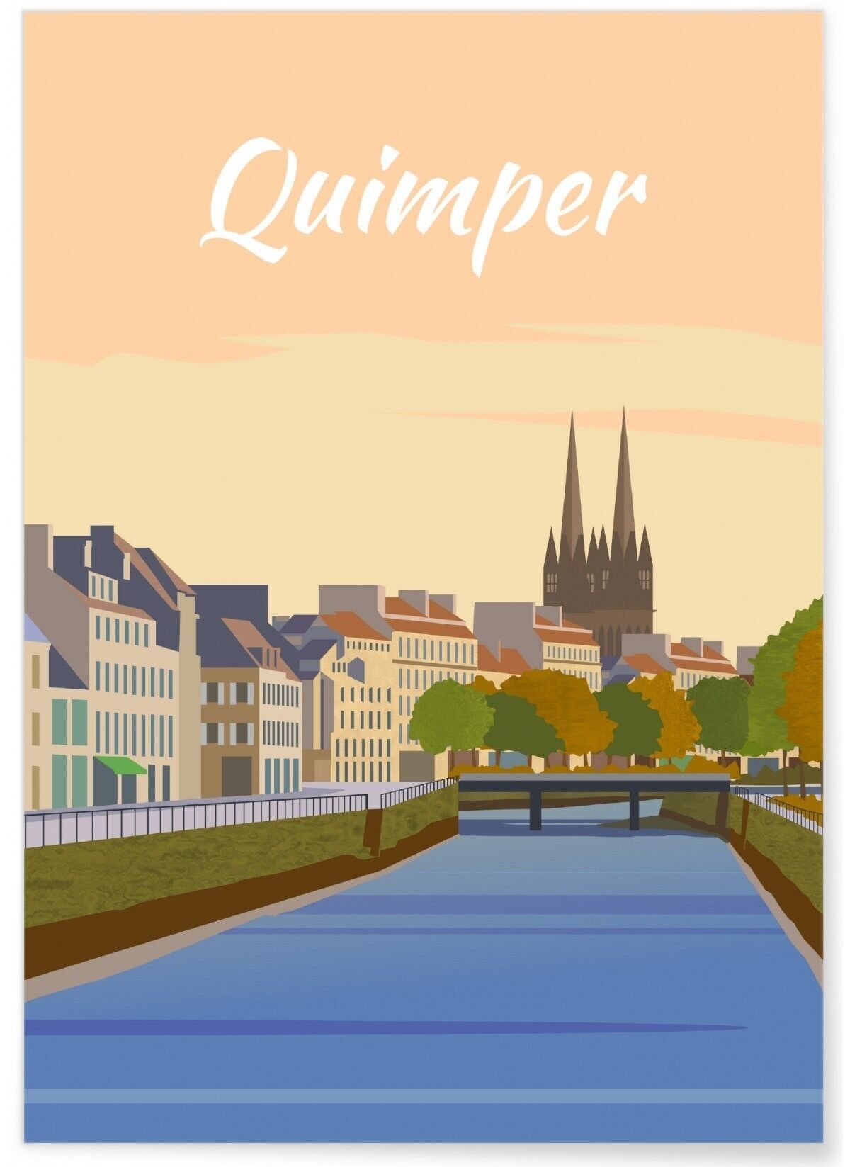 Illustrationsplakat der Stadt Quimper