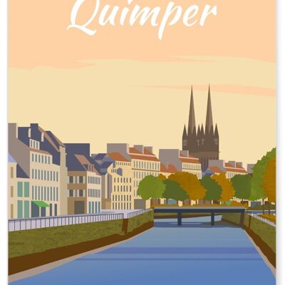 Affiche illustration de la ville de Quimper
