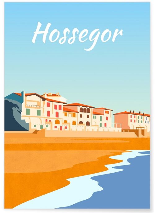 Affiche illustration de la ville d'Hossegor