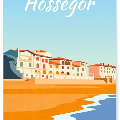Illustrationsplakat der Stadt Hossegor