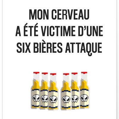 Poster Six beers attack - humor
