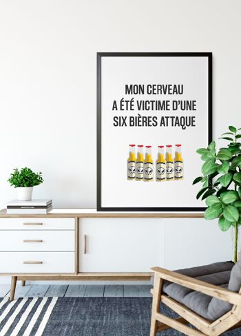 Affiche Six bières attaque - humour 4