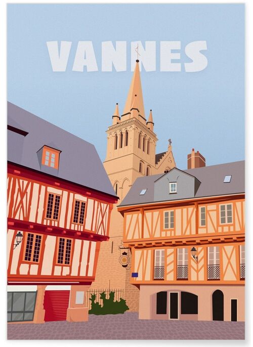 Affiche illustration de la ville de Vannes