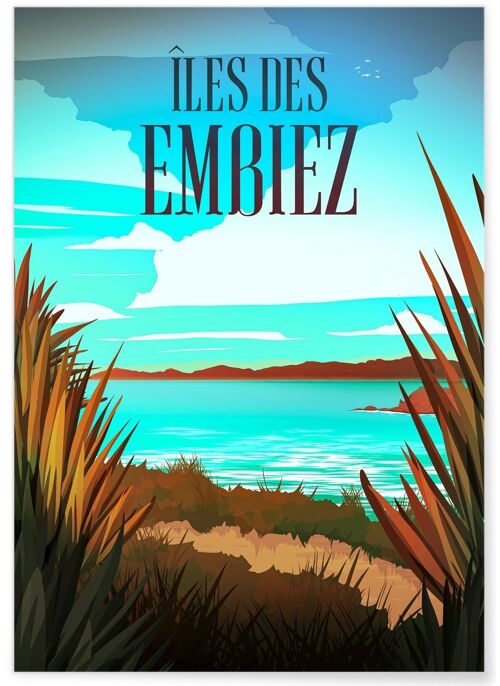 Affiche illustration Îles des Embiez