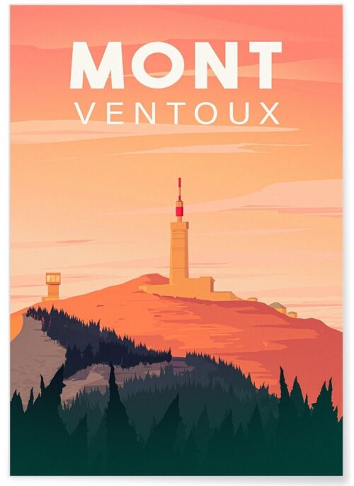 Affiche illustration du Mont Ventoux