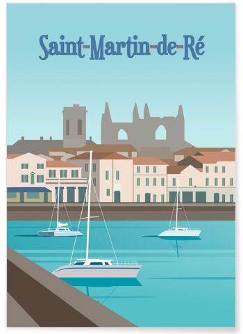 Affiche illustration de la ville de Saint-Martin-de-Ré 1