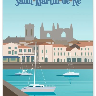 Affiche illustration de la ville de Saint-Martin-de-Ré