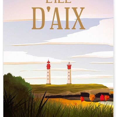 Affiche illustration de l'Île d'Aix
