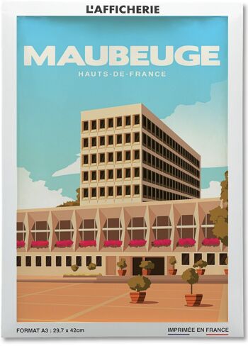 Affiche illustration de la ville de Maubeuge 2