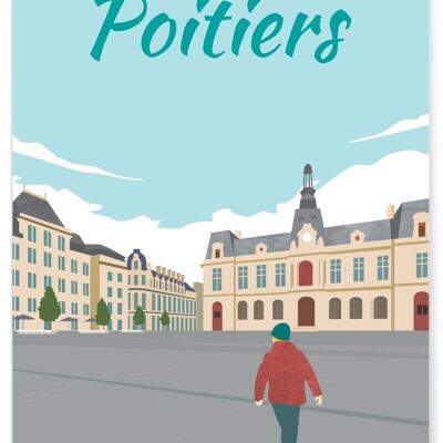 Illustration poster of the city of Poitiers