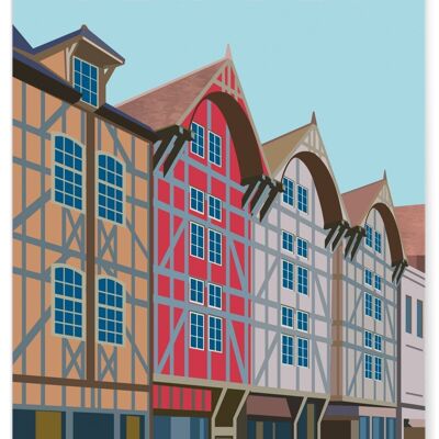 Affiche illustration de la ville de Troyes