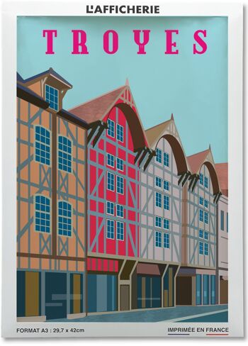 Affiche illustration de la ville de Troyes 2