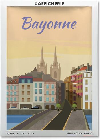 Affiche illustration de la ville de Bayonne 2