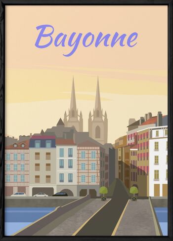 Affiche illustration de la ville de Bayonne 3