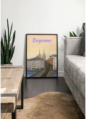 Affiche illustration de la ville de Bayonne 4