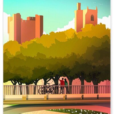 Affiche illustration de la ville de Narbonne