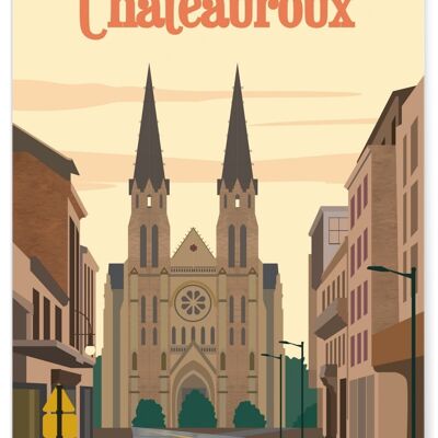 Affiche illustration de la ville de Châteauroux