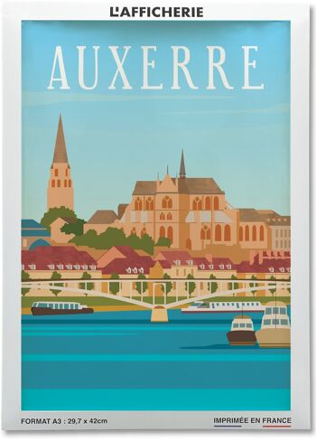 Affiche illustration de la ville d'Auxerre 2