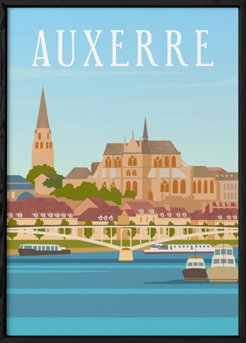 Affiche illustration de la ville d'Auxerre 3