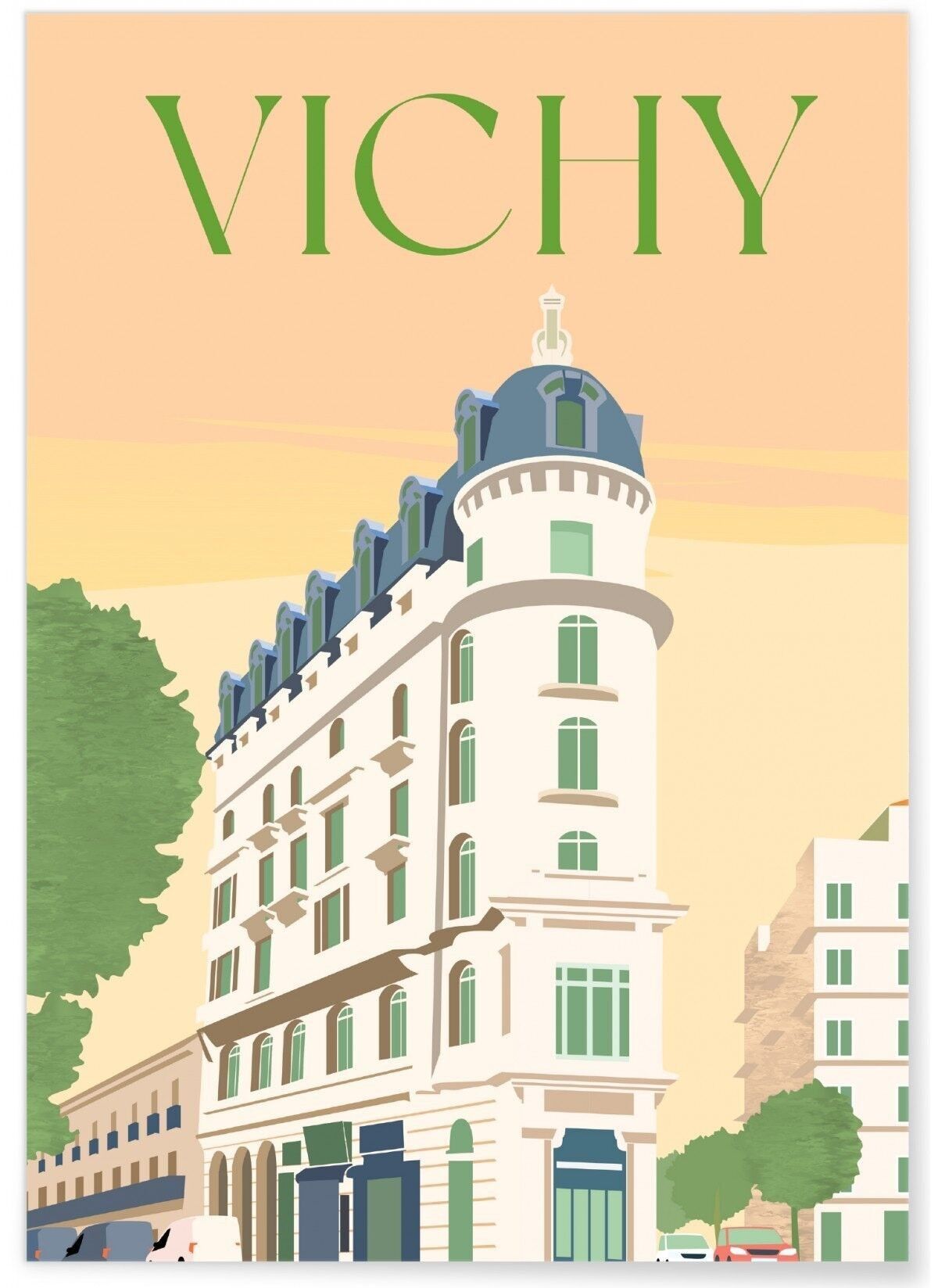 Illustrationsplakat der Stadt Vichy