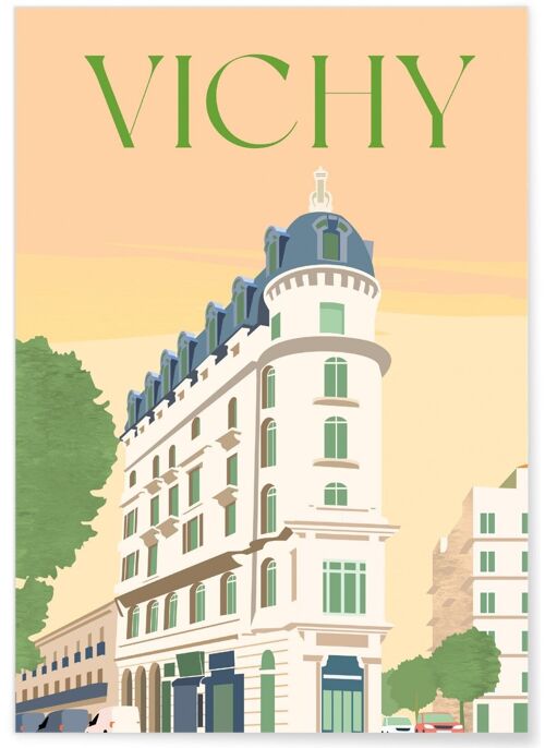 Affiche illustration de la ville de Vichy