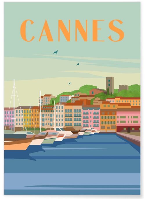 Affiche illustration de la ville de Cannes