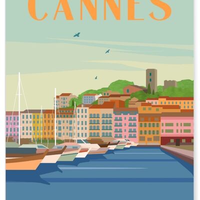 Illustration poster of the city of Cannes