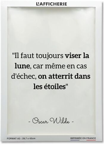 Affiche Citation Oscar Wilde : "Il faut toujours viser …" 2