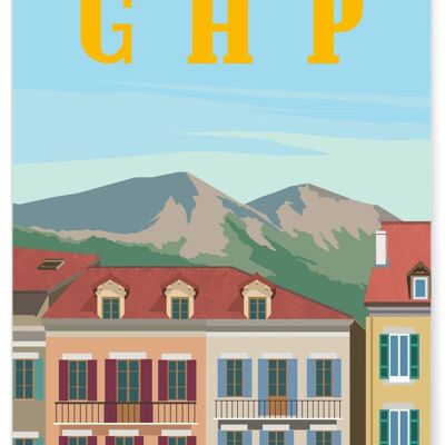 Affiche illustration de la ville de Gap
