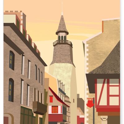 Illustration poster of the city of Dinan