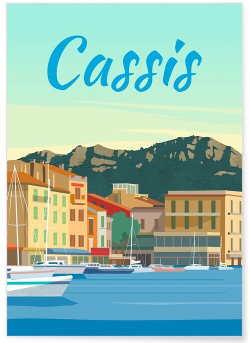 Affiche illustration de la ville de Cassis