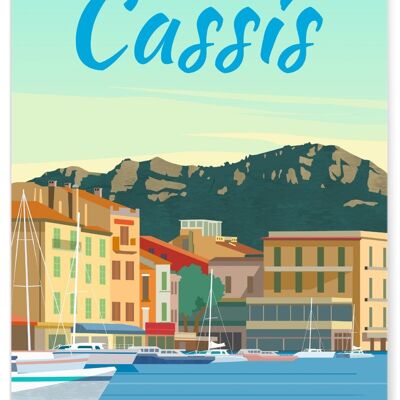 Affiche illustration de la ville de Cassis