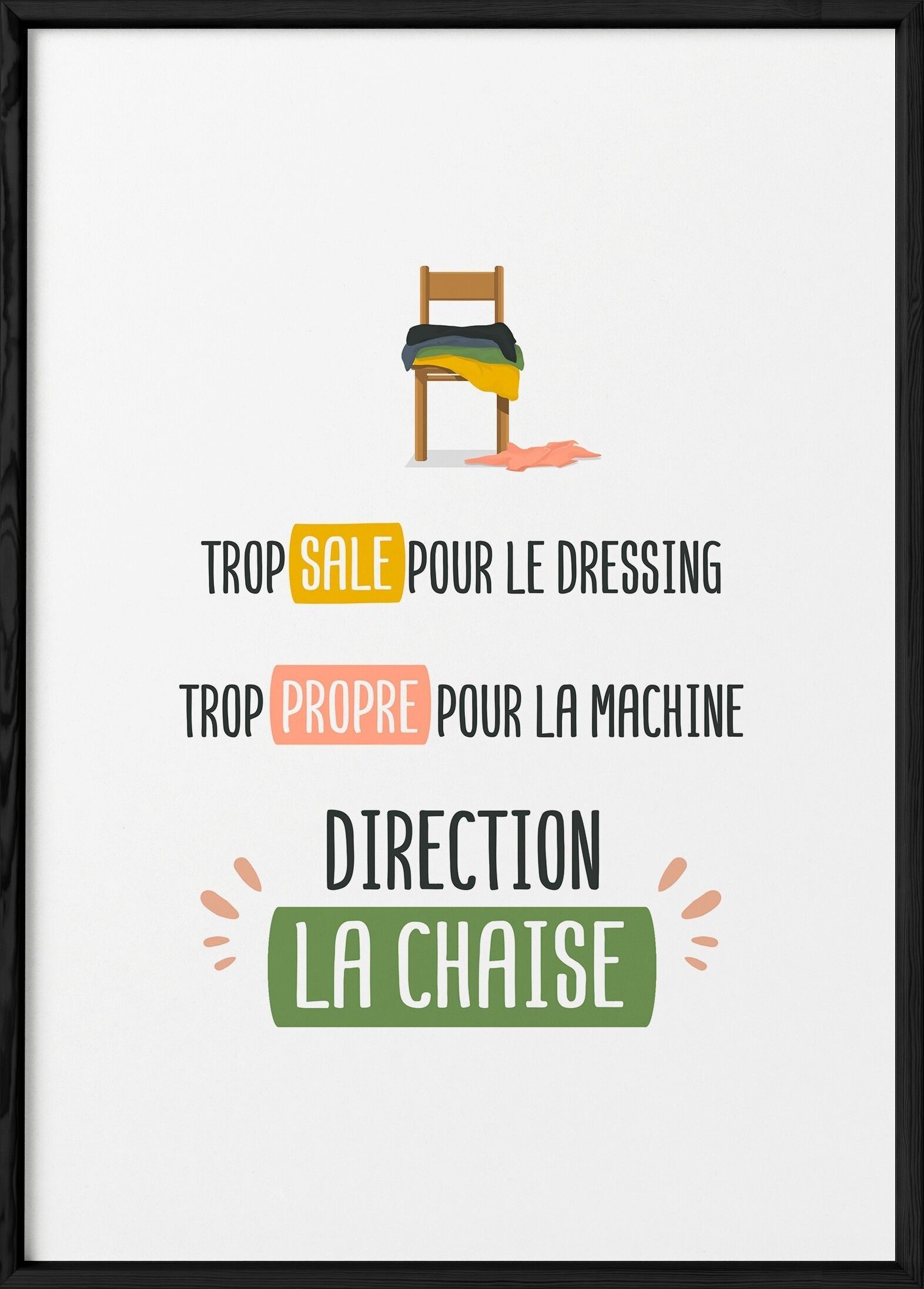 Direziona il poster della sedia