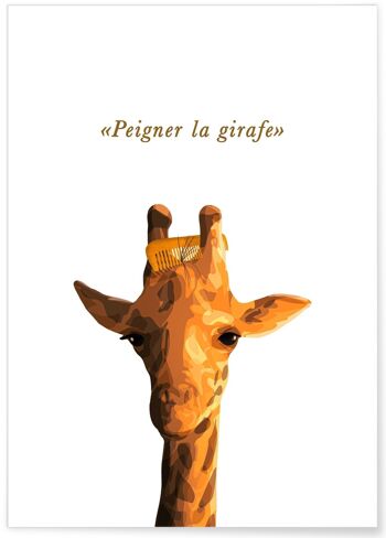 Affiche "Peigner la girafe" 1