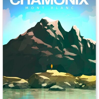 Poster illustrazione del giorno della città di Chamonix-Mont-Blanc