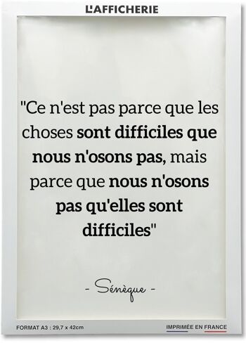 Affiche citation Sénèque : "Ce n'est pas..." 2