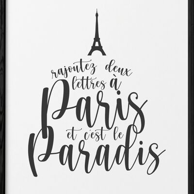 Poster "Paris is paradise"