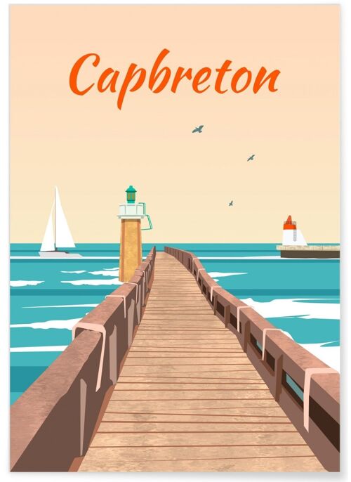 Affiche illustration de la ville de Capbreton