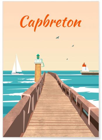 Affiche illustration de la ville de Capbreton 1