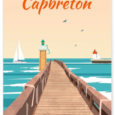 Affiche illustration de la ville de Capbreton