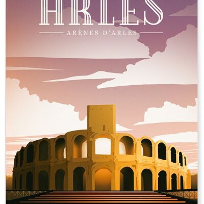 Illustration poster of the city of Arles
