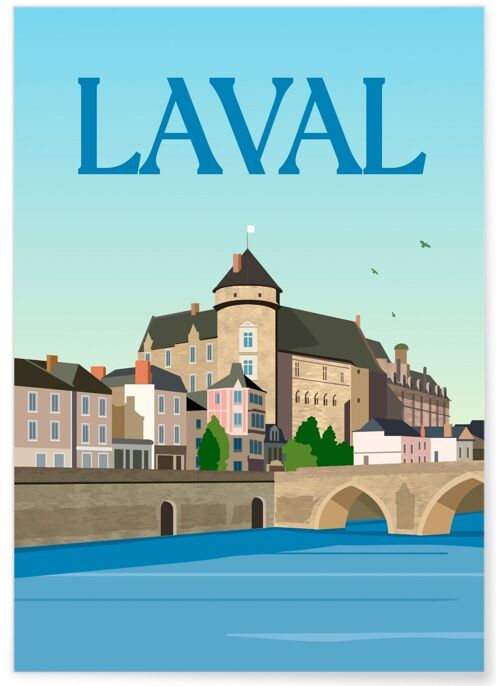 Affiche illustration de la ville de Laval