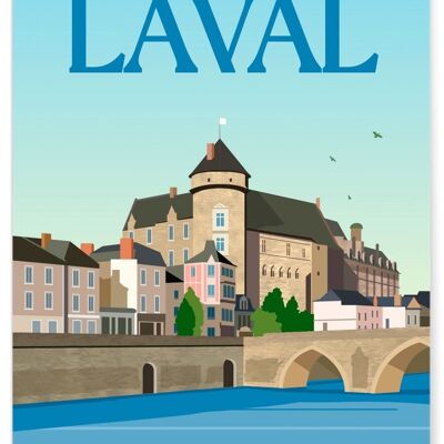 Affiche illustration de la ville de Laval