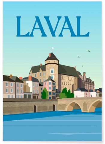 Affiche illustration de la ville de Laval 1