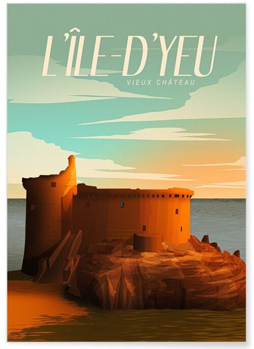 Affiche illustration de l'Île d'Yeu